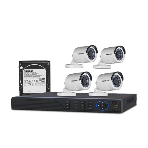 HIKVISION 4 unit 720P night vision security cc camera Package